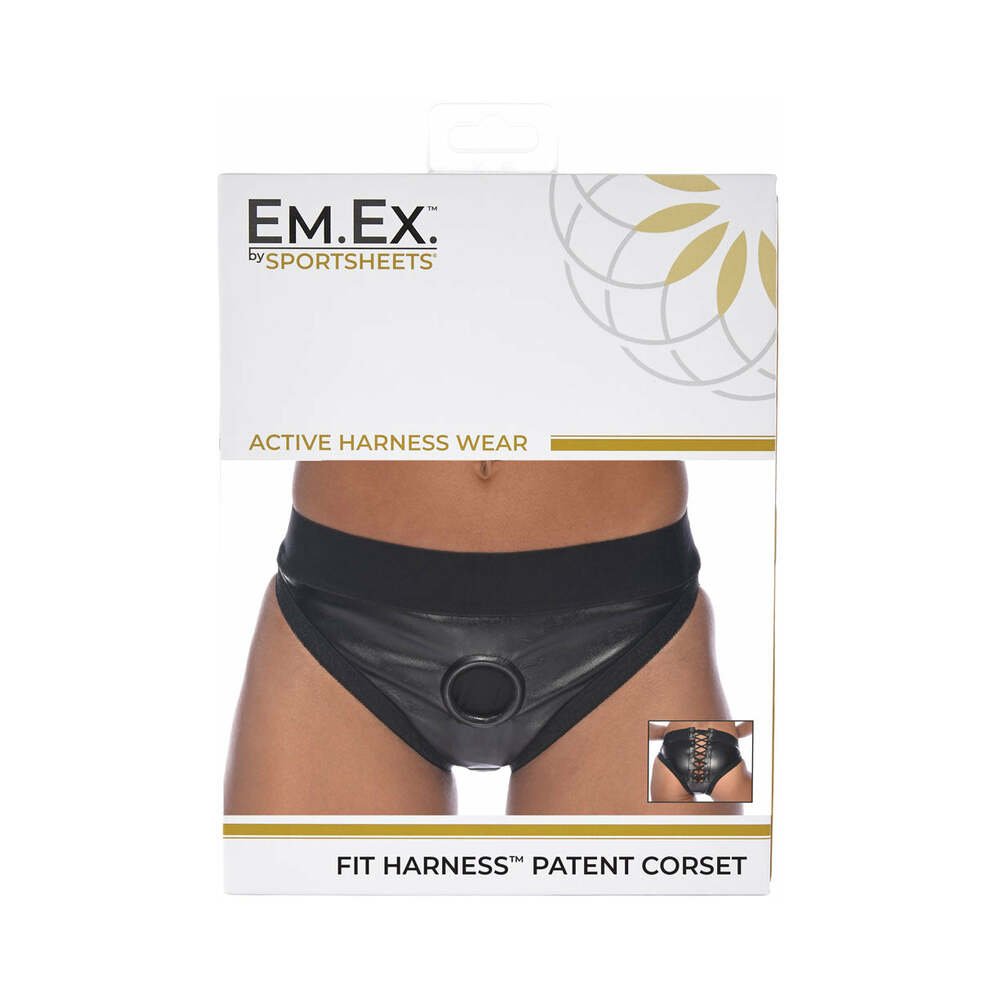 sportsheets-emex-fit-harness-patent-corset-m Sportsheets Em.Ex. Fit Harness Patent Corset M - Image 1
