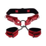 Sportsheets Sex & Mischief Ex's & Oh's Bound and Belted Waist Belt Restraint – Red - Image 9
