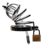 Stainless Steel Chastity Cage With Silicone  Urethral Plug - Image 3