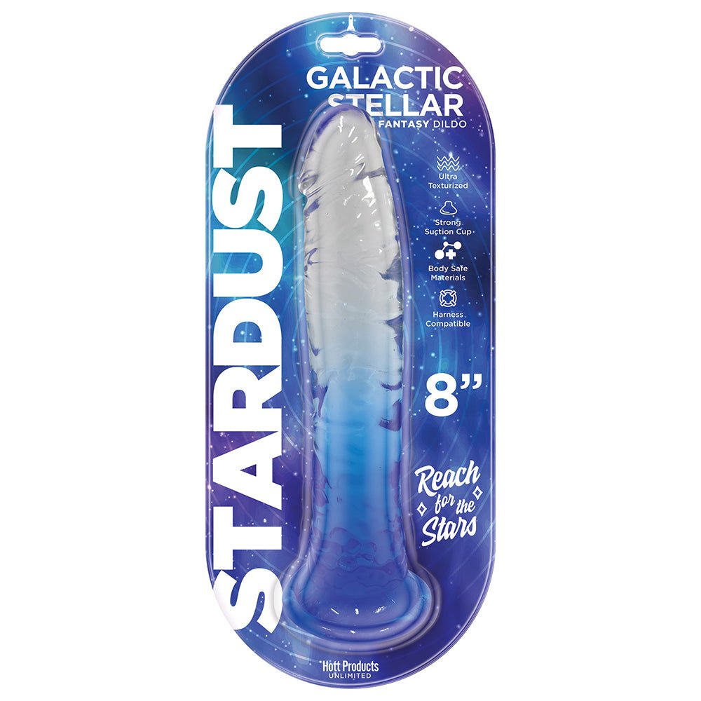 stardust-galactic-stellar-textured-8-in-jelly-fantasy-dildo-crystal-blue Stardust Galactic Stellar Textured 8 in. Jelly Fantasy Dildo Crystal Blue - Image 1