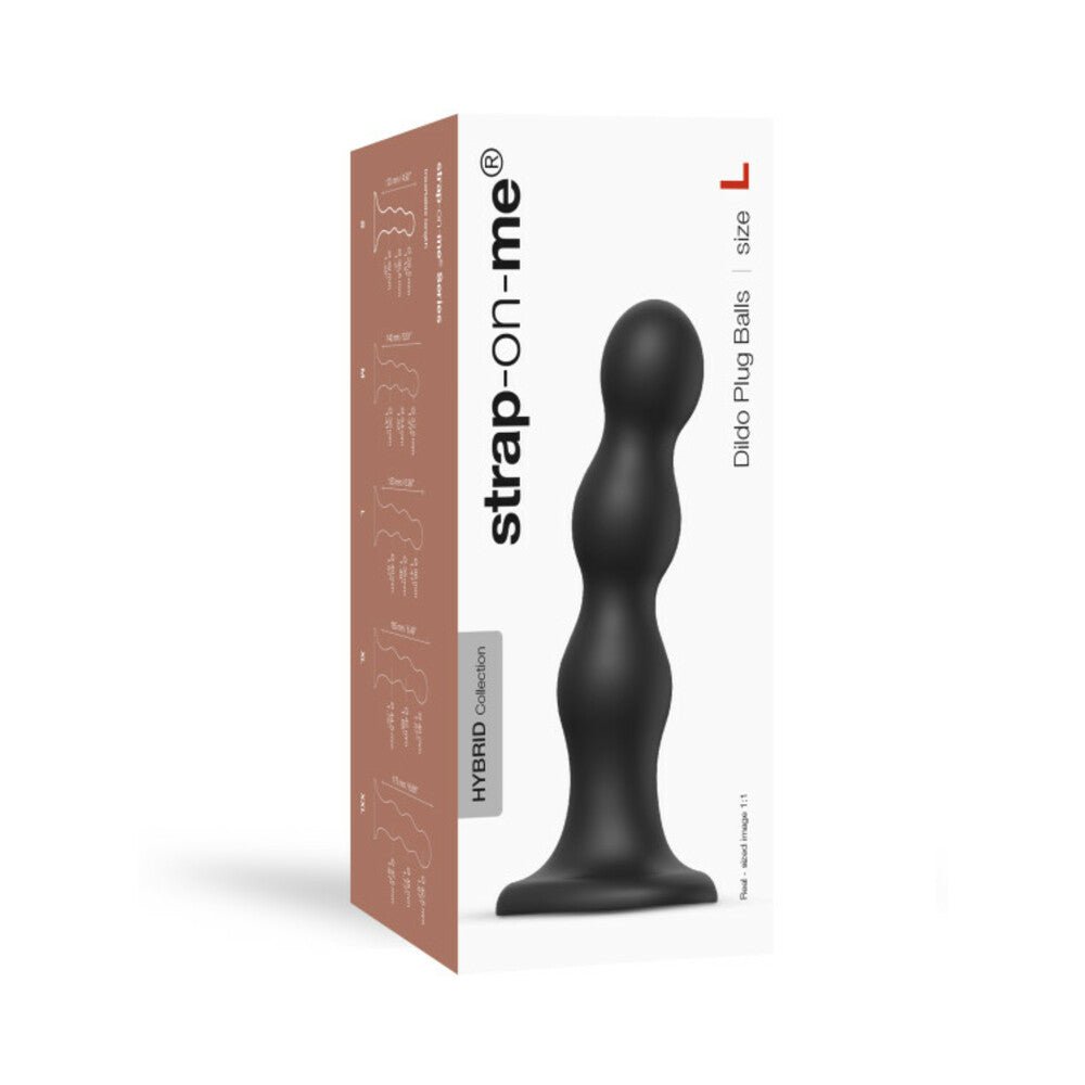strap-on-me-hybrid-collection-silicone-dildo-plug-balls-black-large Strap-On-Me Hybrid Collection Silicone Dildo Plug Balls Black Large - Image 1