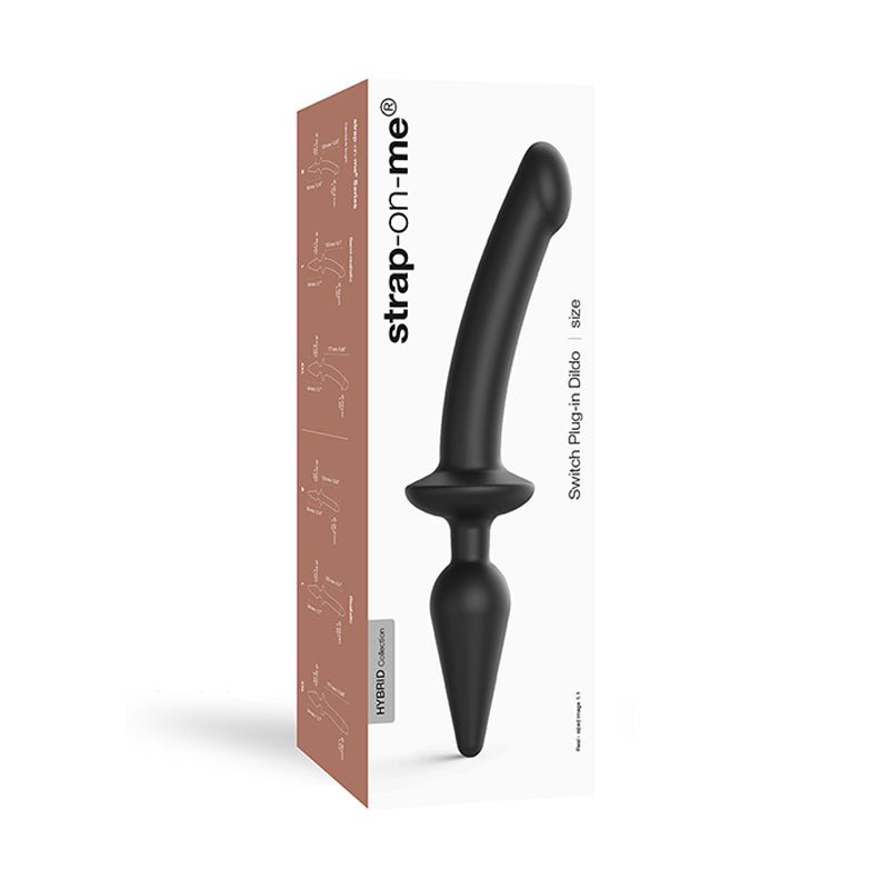 strap-on-me-hybrid-collection-switch-plug-in-realistic-dildo-dual-ended-black-large Strap-On-Me Hybrid Collection Switch Plug-In Realistic Dildo Dual-Ended Black Large - Image 1