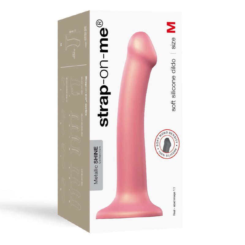 strap-on-me-metallic-shine-collection-soft-single-density-silicone-dildo-vieux-rose-m Strap-On-Me Metallic Shine Collection Soft Single-Density Silicone Dildo Vieux Rose M - Image 1