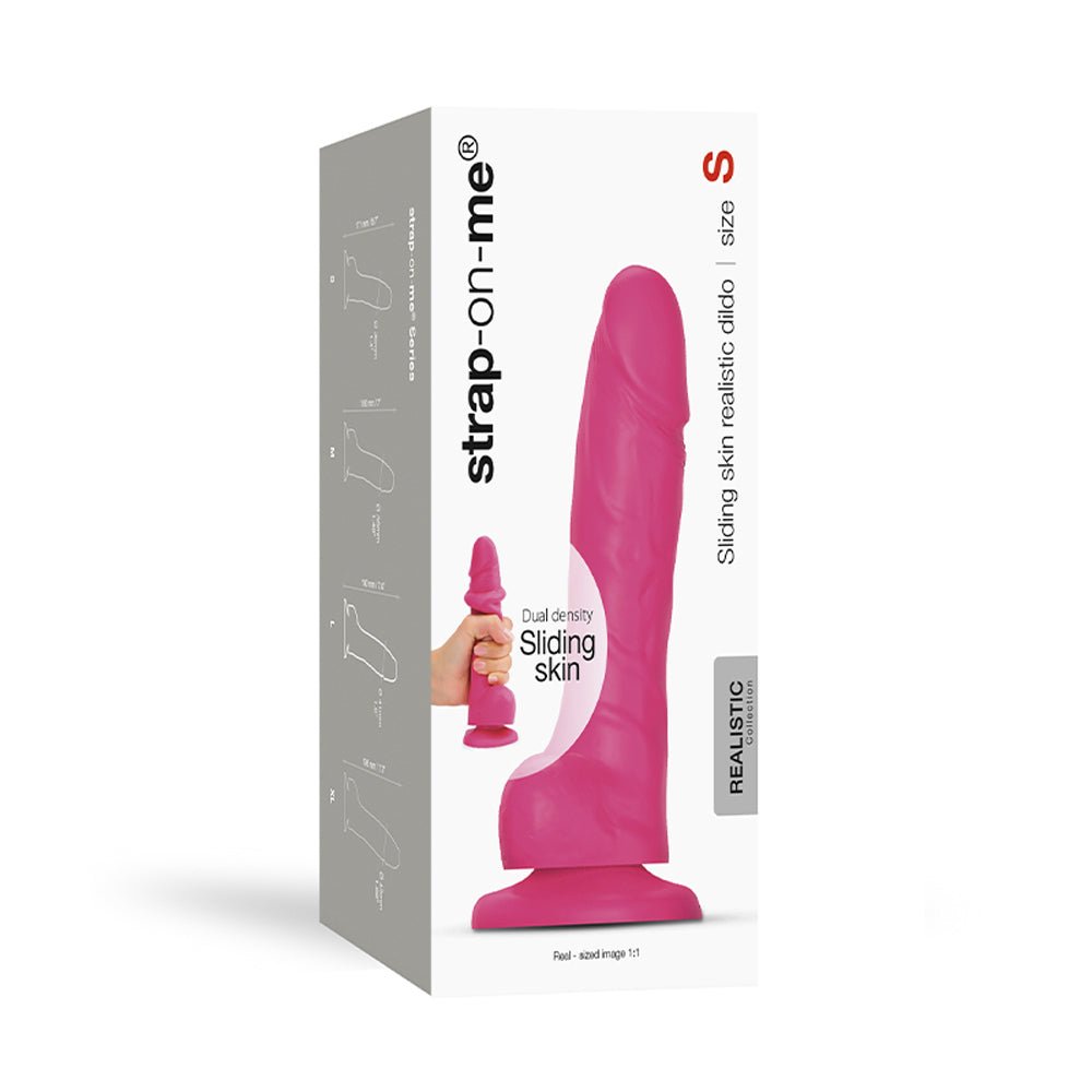 strap-on-me-realistic-collection-sliding-skin-dual-density-silicone-dildo-fuchsia-s Strap-On-Me Realistic Collection Sliding Skin Dual-Density Silicone Dildo Fuchsia S - Image 1