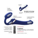 Strap-On-Me Rechargeable Remote-Controlled Multi Orgasm Bendable Strapless Strap-On Night Blue Small - Image 7
