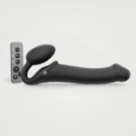 Strap-On-Me Rechargeable Remote-Controlled Silicone Vibrating Bendable Strap-On Black L - Image 2