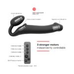 Strap-On-Me Rechargeable Remote-Controlled Silicone Vibrating Bendable Strap-On Black L - Image 3
