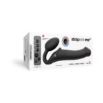 Strap-On-Me Rechargeable Remote-Controlled Silicone Vibrating Bendable Strap-On Black L - Image 6