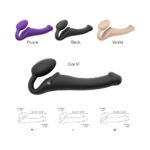 Strap-On-Me Rechargeable Remote-Controlled Silicone Vibrating Bendable Strap-On Black M - Image 5