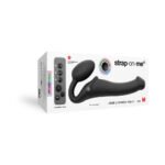 Strap-On-Me Rechargeable Remote-Controlled Silicone Vibrating Bendable Strap-On Black M - Image 6
