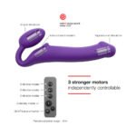 Strap-On-Me Rechargeable Remote-Controlled Silicone Vibrating Bendable Strap-On Purple L - Image 3