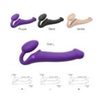 Strap-On-Me Rechargeable Remote-Controlled Silicone Vibrating Bendable Strap-On Purple L - Image 5
