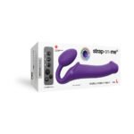 Strap-On-Me Rechargeable Remote-Controlled Silicone Vibrating Bendable Strap-On Purple L - Image 6