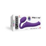 Strap-On-Me Rechargeable Remote-Controlled Silicone Vibrating Bendable Strap-On Purple M - Image 6