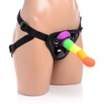 Strap U Proud Rainbow Silicone Dildo with Harness - Image 6