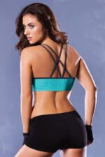 Strike Strappy Back Sports Bra - Medium - Black/green - Image 2
