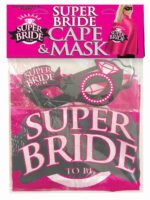 Super Bride Cape and Mask - Hot Pink/black