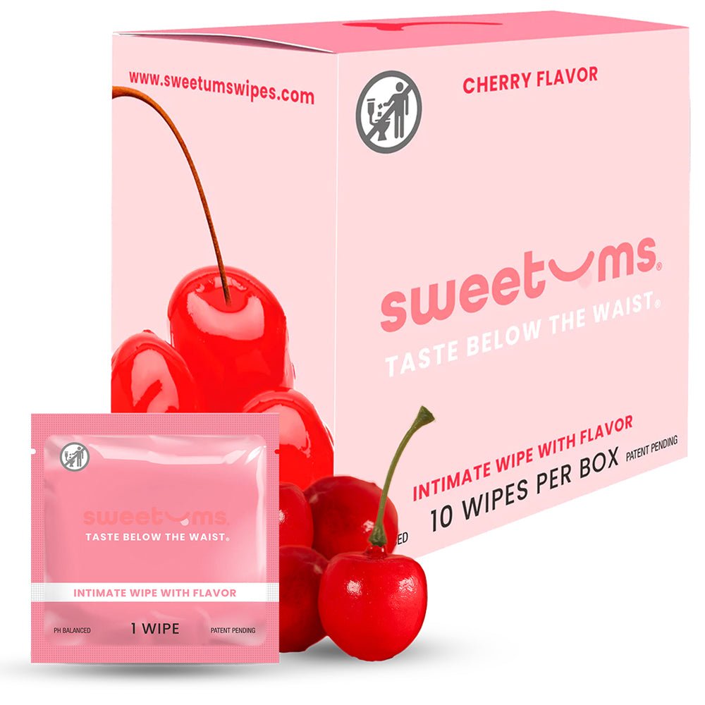 sweetums-intimate-wipes-cherry-flavor-10-pack Sweetums Intimate Wipes Cherry Flavor 10-Pack - Image 1