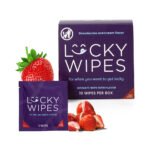 Sweetums Lucky Wipes Strawberries & Cream Flavor Water-Based Intimate Wipes 10-Pack - Image 2
