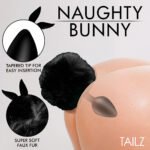 Tailz Fluffy Bunny Tail Silicone Plug Black - Image 4