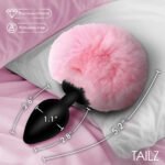 Tailz Fluffy Bunny Tail Silicone Plug Pink - Image 5