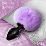 Tailz Fluffy Bunny Tail Silicone Plug Purple - Image 5
