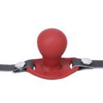 Tantus Beginner Ballgag Crimson – Silicone with Leather Straps - Image 2