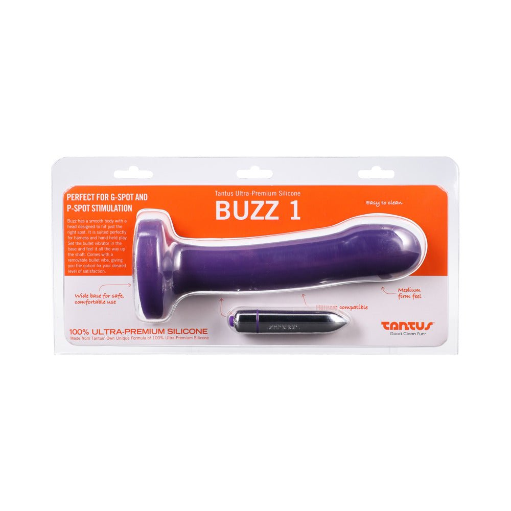 tantus-buzz-1-vibrating-dildo-amethyst Tantus Buzz 1 Vibrating Dildo Amethyst - Image 1