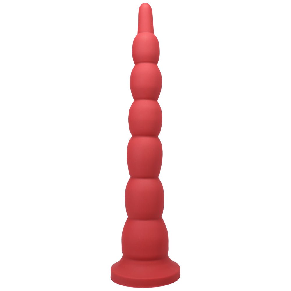 tantus-cowboy-beaded-dildo-garnet-box Tantus Cowboy Beaded Dildo Garnet (Box) - Image 1