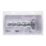 Tantus Ripple Small 8 in. Anal Beads Dildo Firm Silver - Image 3
