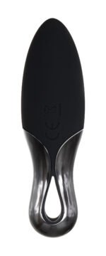 Teardrop Rechargeable Silicone Vibrator – Black - Image 3