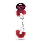 Temptasia - Plush Fur Cuffs - Burgundy - Image 2