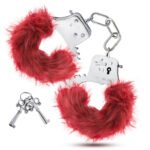 Temptasia - Plush Fur Cuffs - Burgundy - Image 4