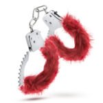 Temptasia - Plush Fur Cuffs - Burgundy - Image 5