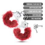 Temptasia - Plush Fur Cuffs - Burgundy - Image 7