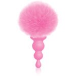 The 9's Cottontails Silicone Bunny Tail Butt Plug  - Beaded Pink - Image 2