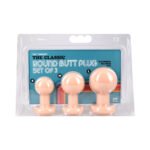 The Classic Round Butt Plug Cream 3-Piece Set