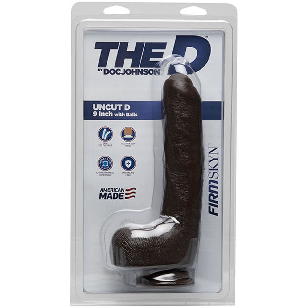 the-d-uncut-d-9-inch-with-balls-firmskyn-chocolate The D - Uncut D - 9 Inch With Balls - Firmskyn - Chocolate - Image 1
