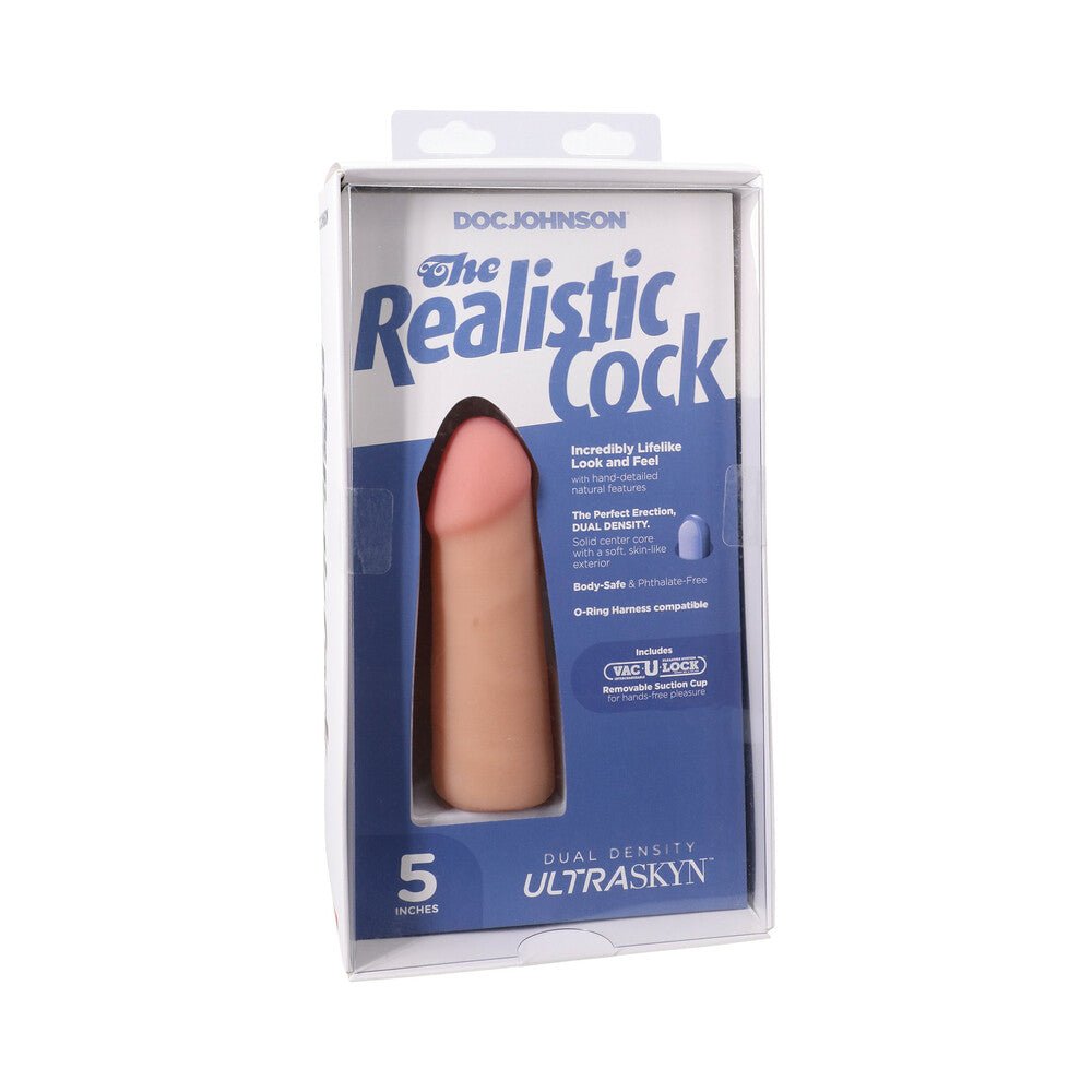 the-realistic-cock-5-in-ultraskyn-vac-u-lock-dildo-vanilla The Realistic Cock 5 in. ULTRASKYN Vac-U-Lock Dildo Vanilla - Image 1