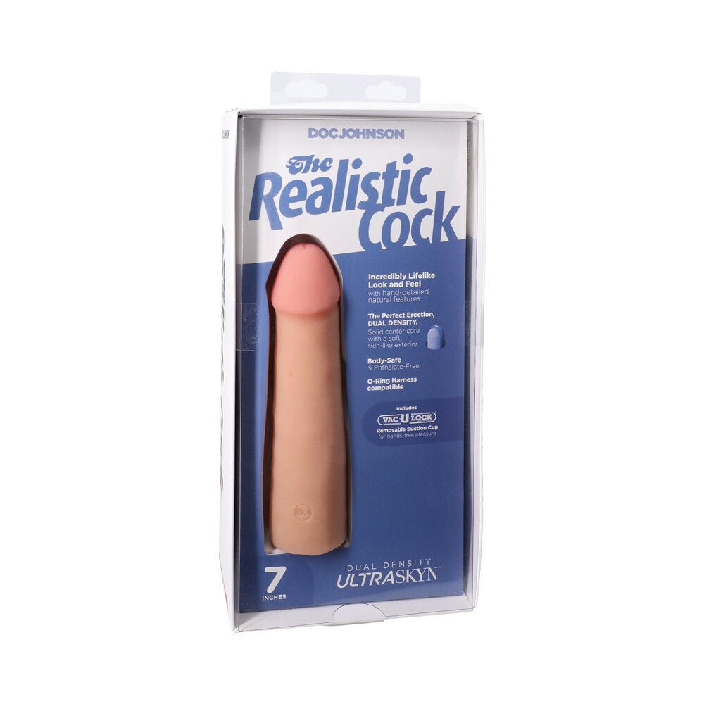 the-realistic-cock-7-in-ultraskyn-vac-u-lock-dildo-vanilla The Realistic Cock 7 in. ULTRASKYN Vac-U-Lock Dildo Vanilla - Image 1