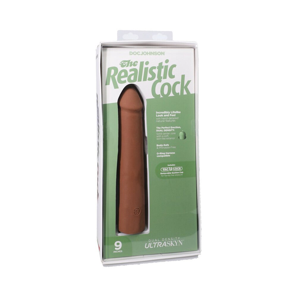 the-realistic-cock-9-in-ultraskyn-vac-u-lock-dildo-caramel The Realistic Cock 9 in. ULTRASKYN Vac-U-Lock Dildo Caramel - Image 1