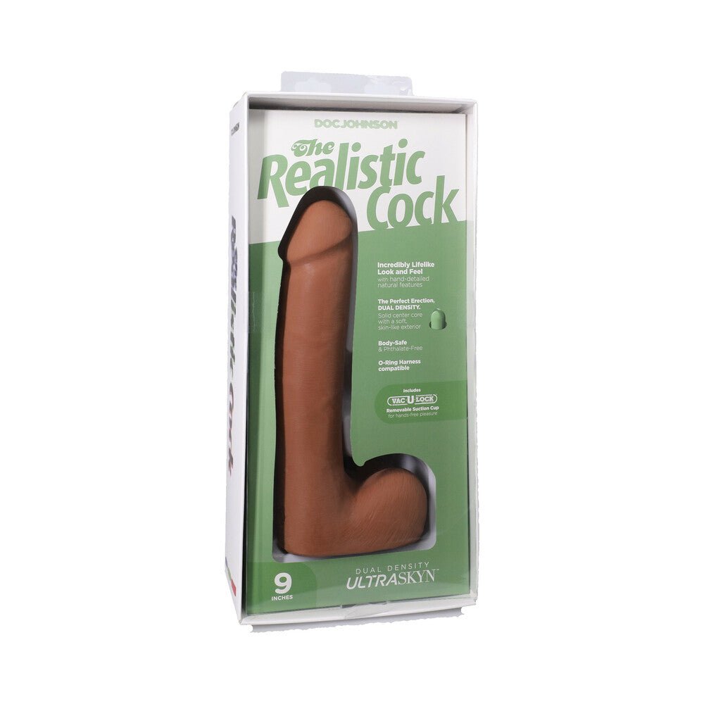 the-realistic-cock-9-in-ultraskyn-vac-u-lock-dildo-with-balls-caramel The Realistic Cock 9 in. ULTRASKYN Vac-U-Lock Dildo with Balls Caramel - Image 1