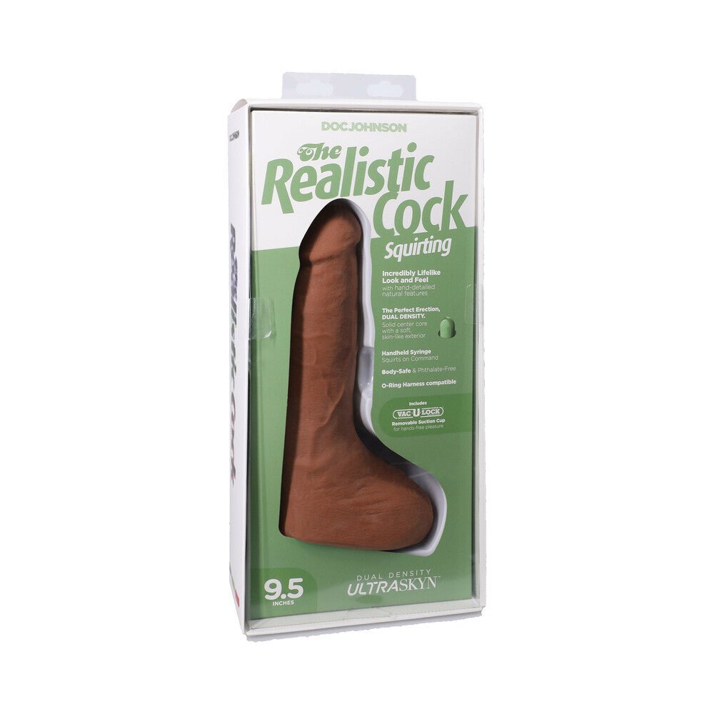the-realistic-cock-squirting-95-in-ultraskyn-vac-u-lock-dildo-caramel The Realistic Cock Squirting 9.5 in. ULTRASKYN Vac-U-Lock Dildo Caramel - Image 1