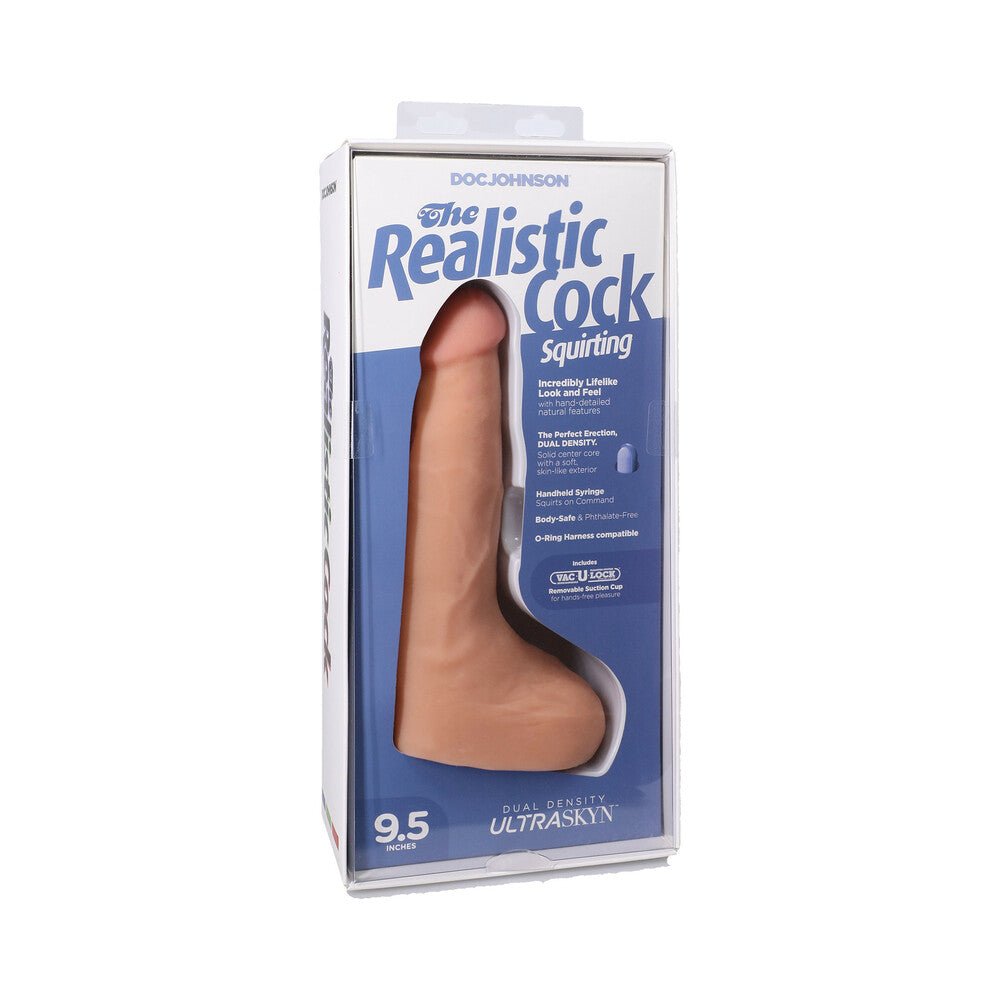 the-realistic-cock-squirting-95-in-ultraskyn-vac-u-lock-dildo-vanilla The Realistic Cock Squirting 9.5 in. ULTRASKYN Vac-U-Lock Dildo Vanilla - Image 1