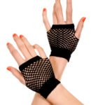 Thick Diamond Net Gloves - Black