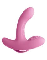 Threesome Rock n' Grind Silicone Vibrator - Pink - Image 2