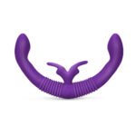 Together Couples Toy Remote-Controlled Dual Ended Rabbit Vibrator Purple - Image 5