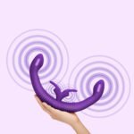 Together Couples Toy Remote-Controlled Dual Ended Rabbit Vibrator Purple - Image 7