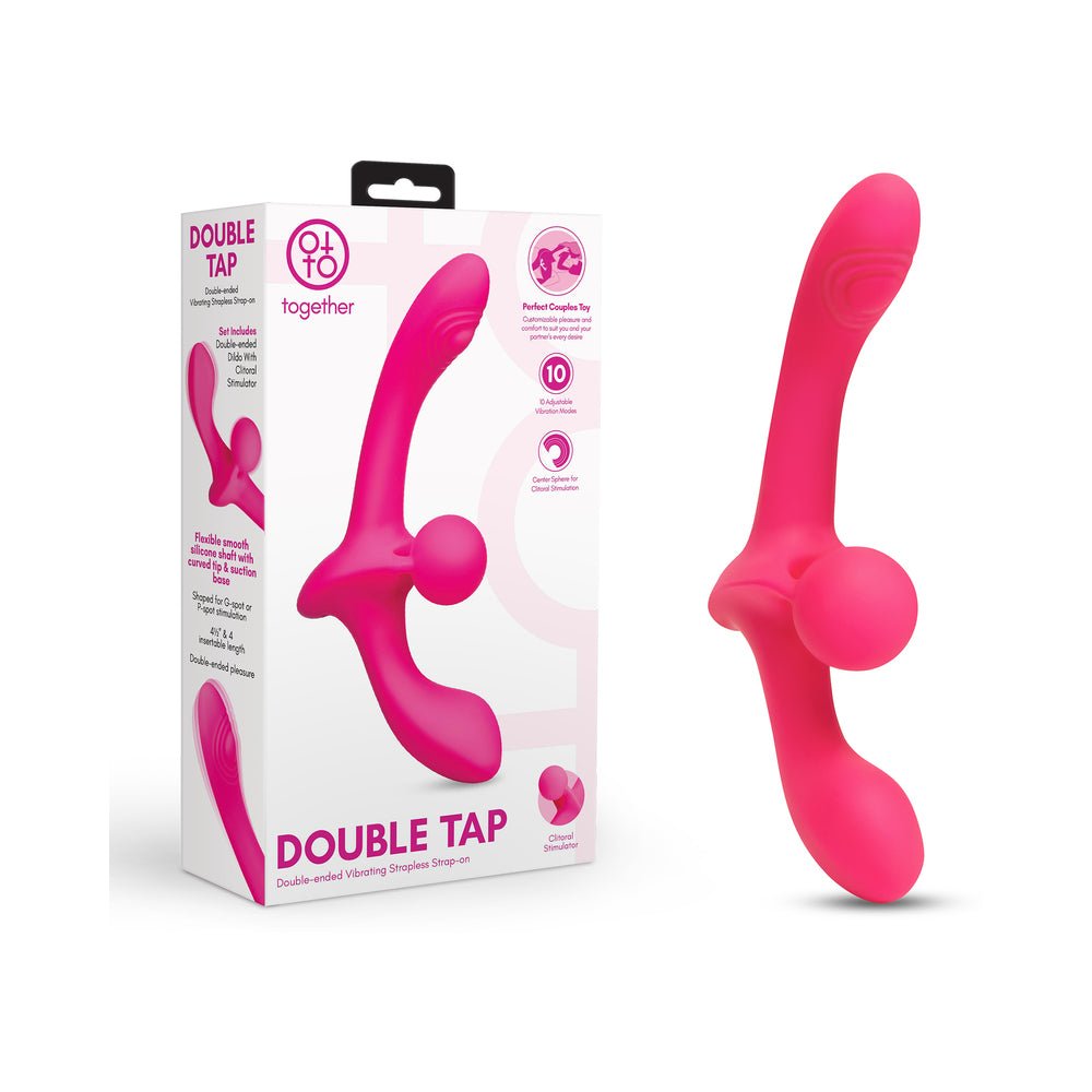 together-double-tap-dual-ended-vibrating-strapless-strap-on Together Double Tap Dual-Ended Vibrating Strapless Strap-on - Image 1