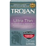 Trojan Sensitivity Ultra Thin Armor Spermicidal Lubricated Condoms 12 Pack - Image 2